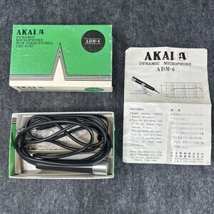 Akai ADM-6 Vintage Dynamic Microphone with Box Japan Untested As Is
